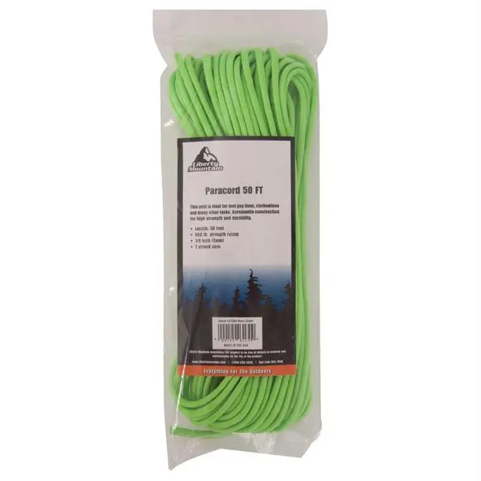 Paracord 50 Ft Neon Green 1