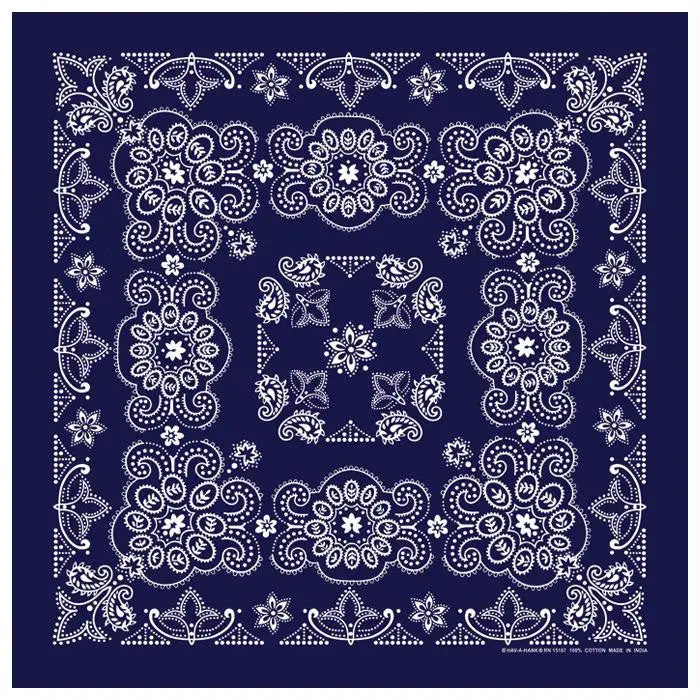 Texas Paisley Bandana Navy 1