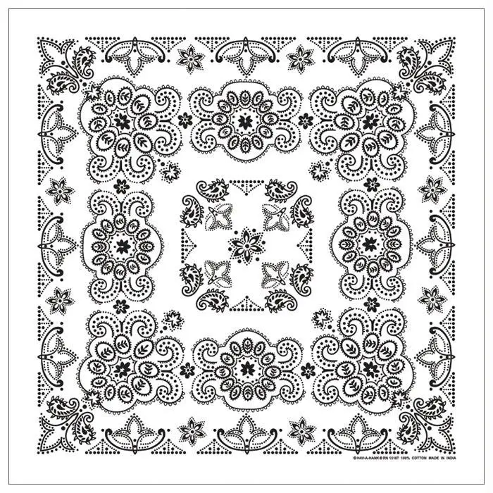 Texas Paisley Bandana White 1