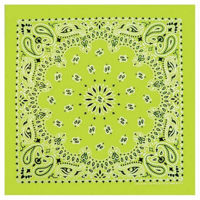 Neon Paisley Bandana Green 1