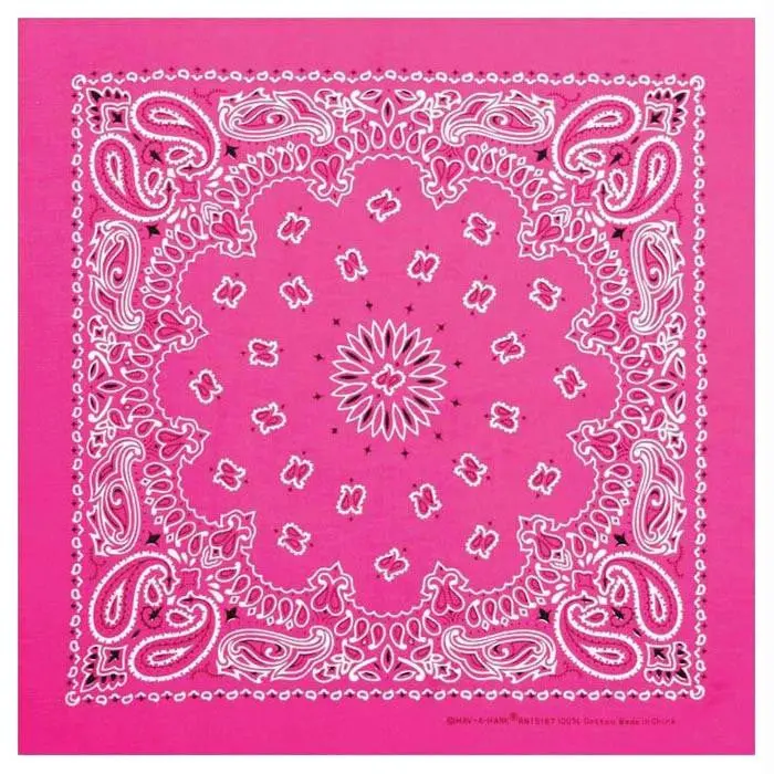 Neon Paisley Bandana Pink 1