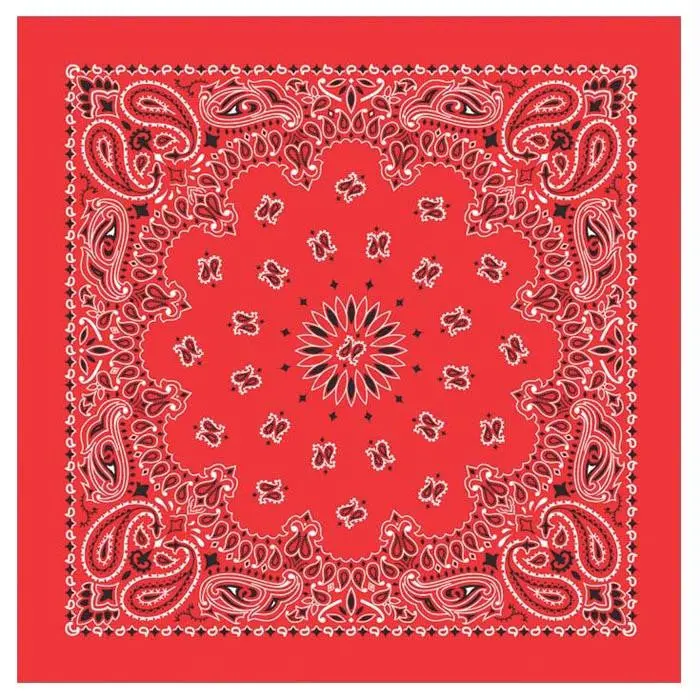 Bandanas Red W-Hang Tag & Upc 1