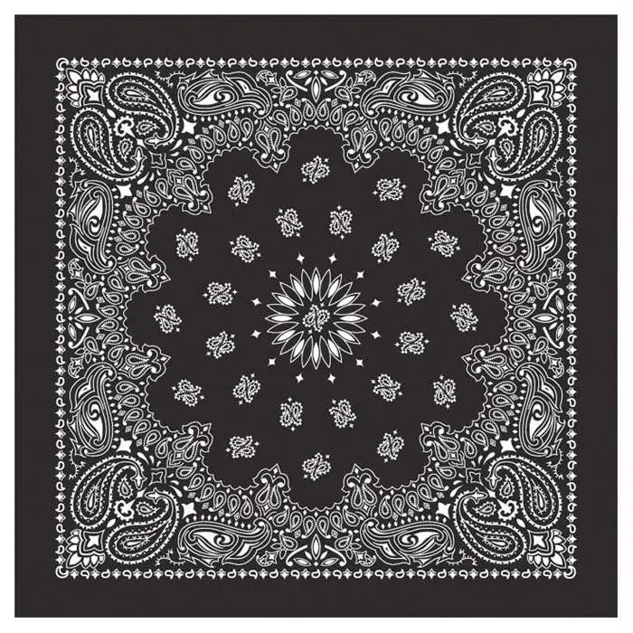 Bandanas Black W-Hang Tg & Upc 1