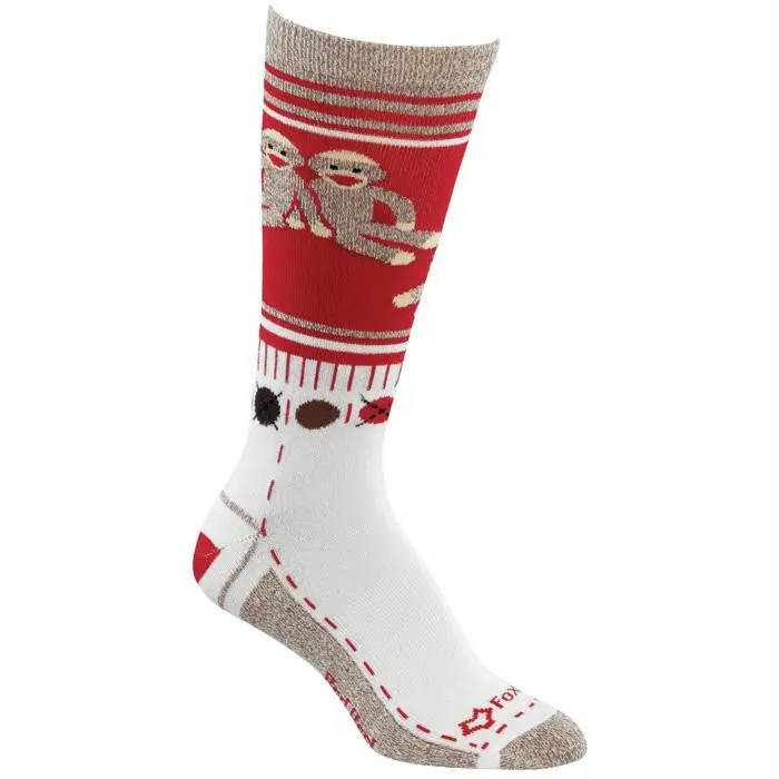 Monkey Friends Sock Red Md 1