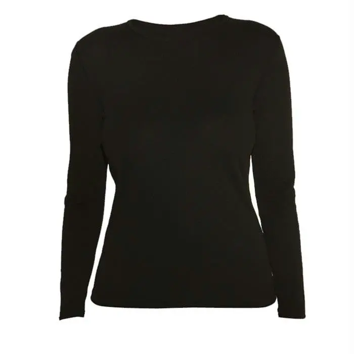 Polypro Womens Ls Crew Sm Blk 1