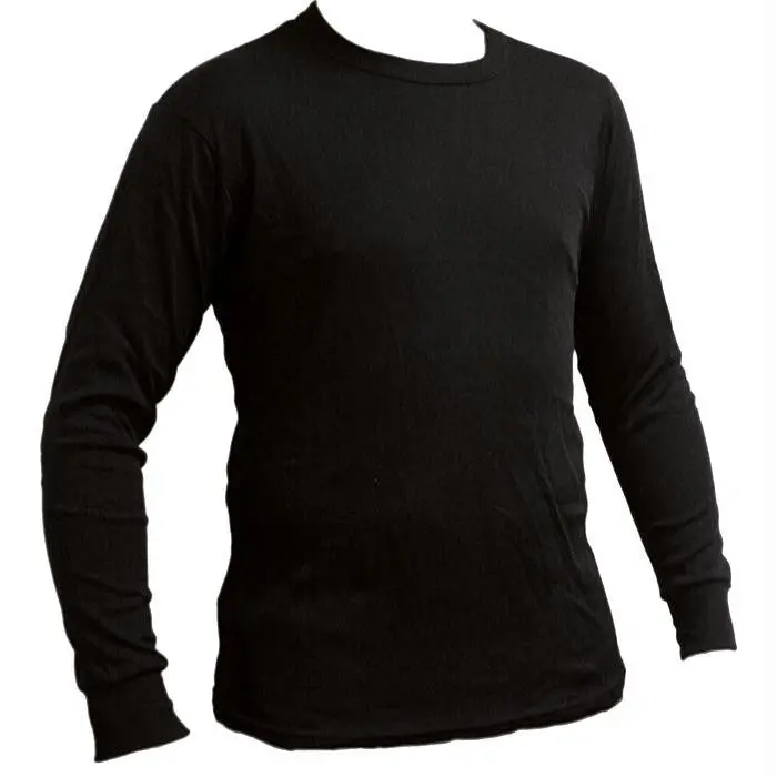 Mens Polypro Crew Black Lg 1