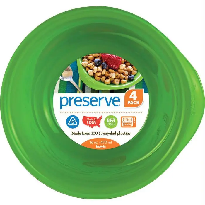 Preserve Bowls 4Ct Green 1