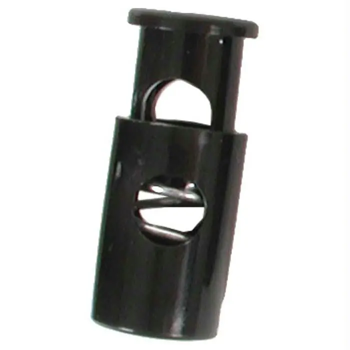 Cord Lock 1-4" Round Blk Bulk 1