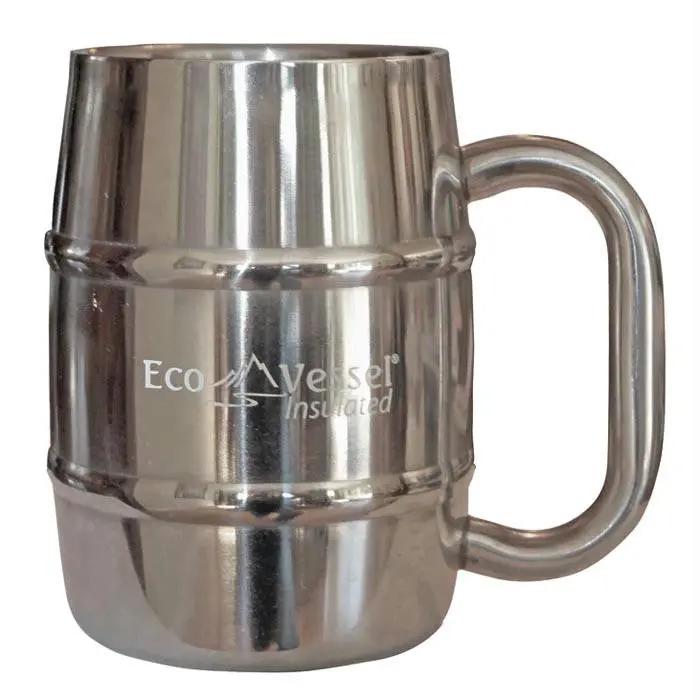 Double Barrel Mug 16 Oz Silver 1