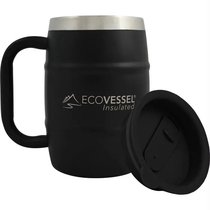 Double Barrel Mug 16Oz Black 1