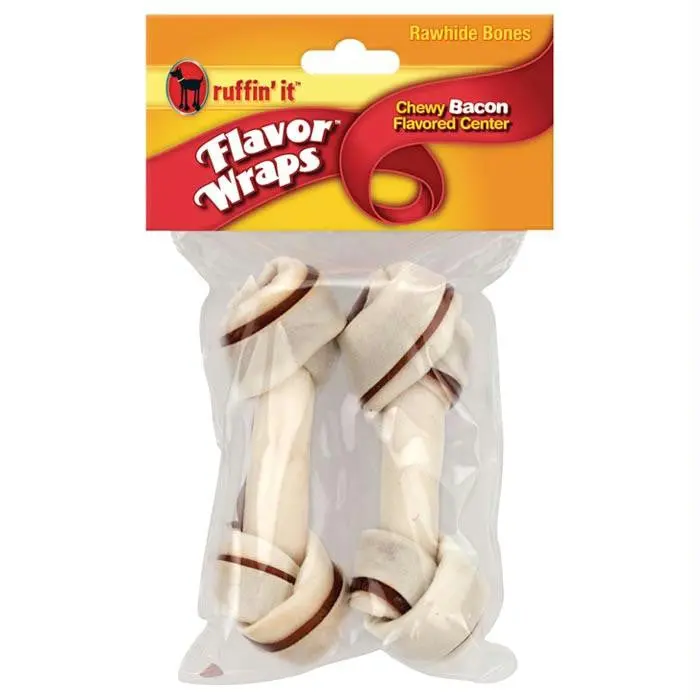Bacon Wrap Rawhide Bone Md 2Pk 1