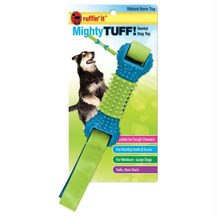 Mighty Tuff Ribbed Tug Bone 1
