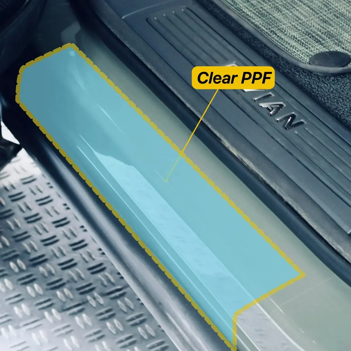 Door Entry Sill Protection Film (Ppf) For Rivian R1s 1
