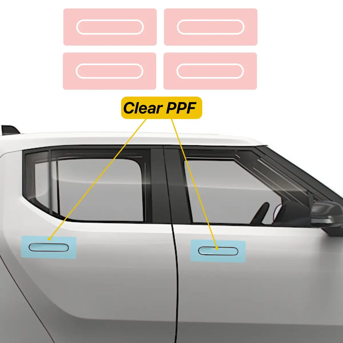 Door Handle Clear Protection Film (Ppf) For Rivian R1t And R1s 1
