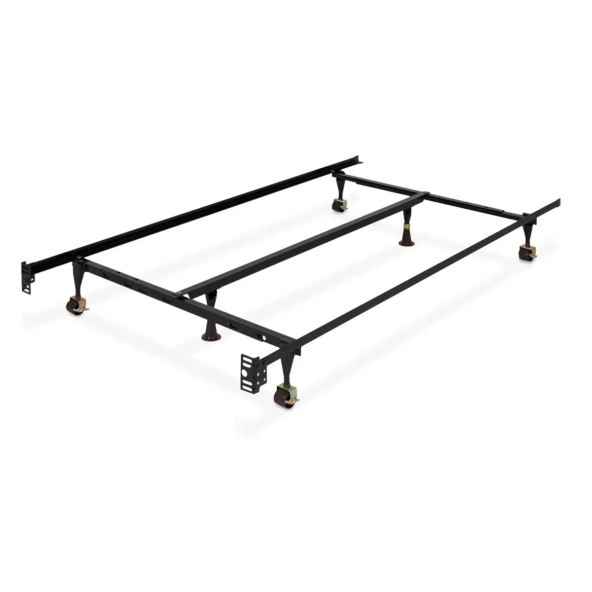 Adjustable Metal Bed Frame W/ Locking Wheels 1