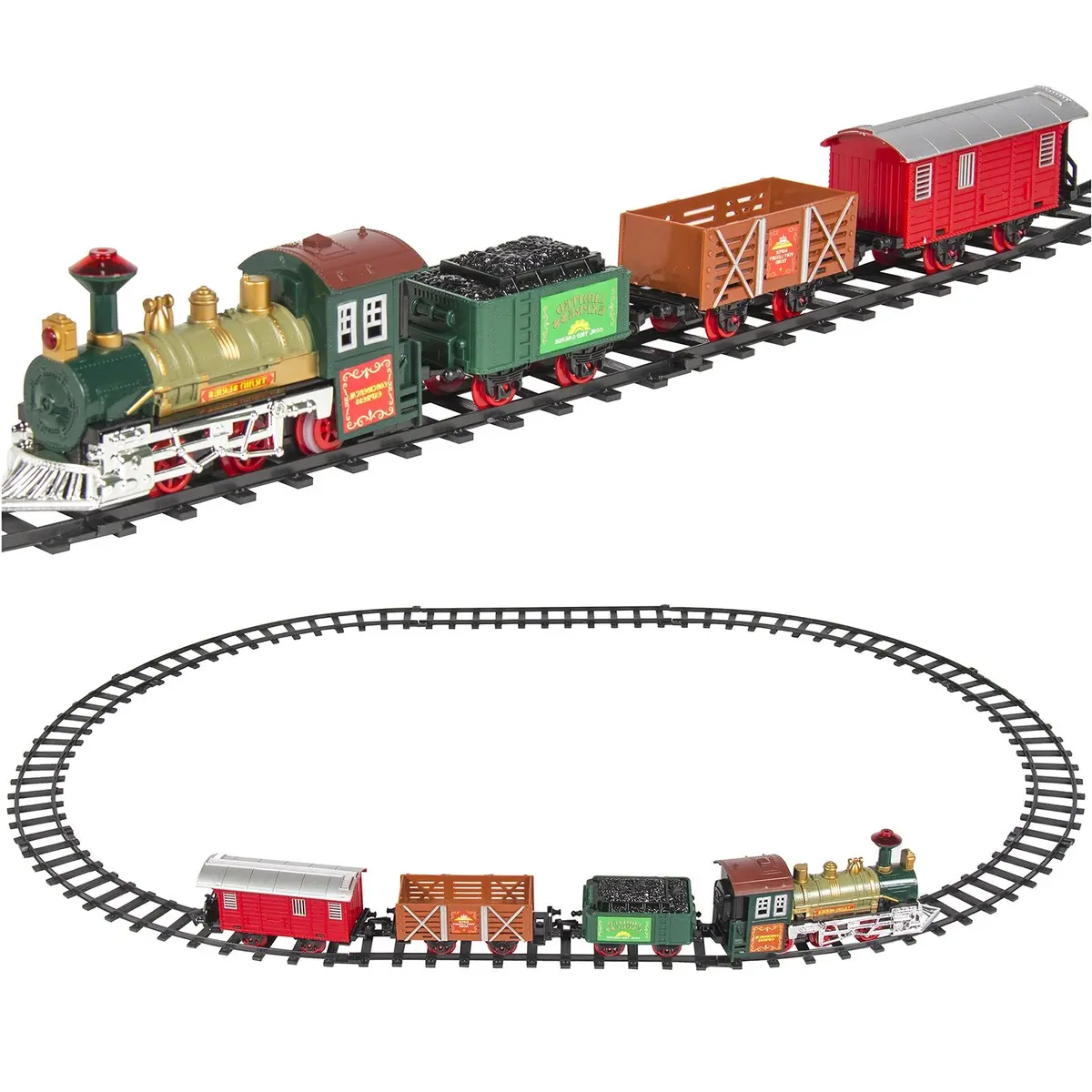 Kids Electric Railway Train Track Toy Play Set W/ Music, Lights 1