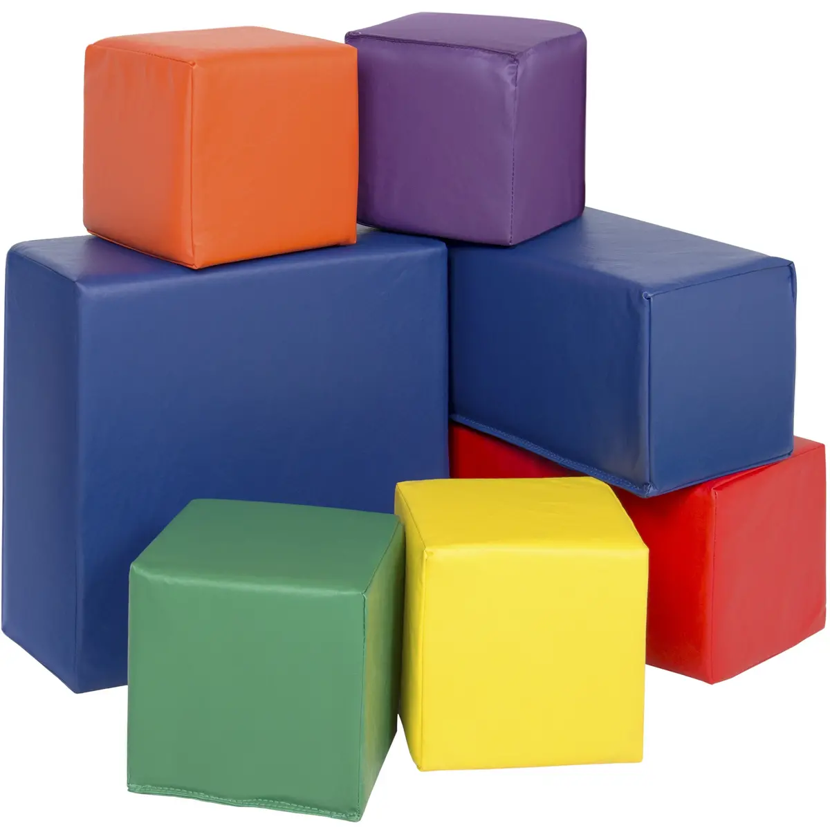 7-Piece Kids Large Stacking Soft Foam Block Play Set 1
