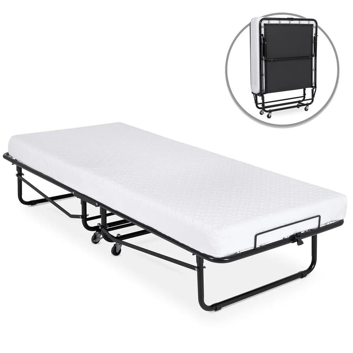 Twin Rollaway Cot-Sized Mattress Guest Bed W/ 3In Memory Foam 1