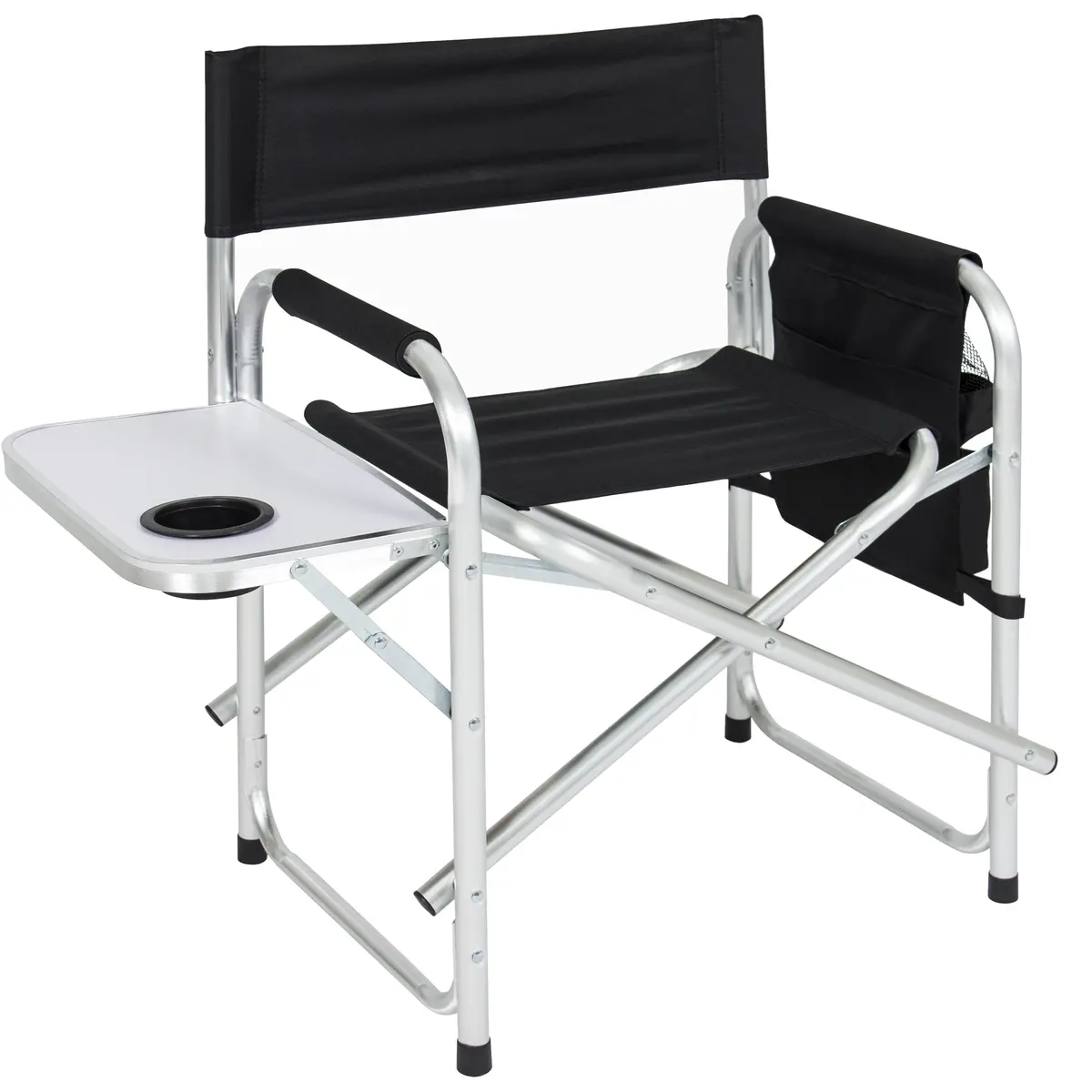 Folding Camping Director's Chair W/ Side Table, Cup Holder, Storage Pouch 1
