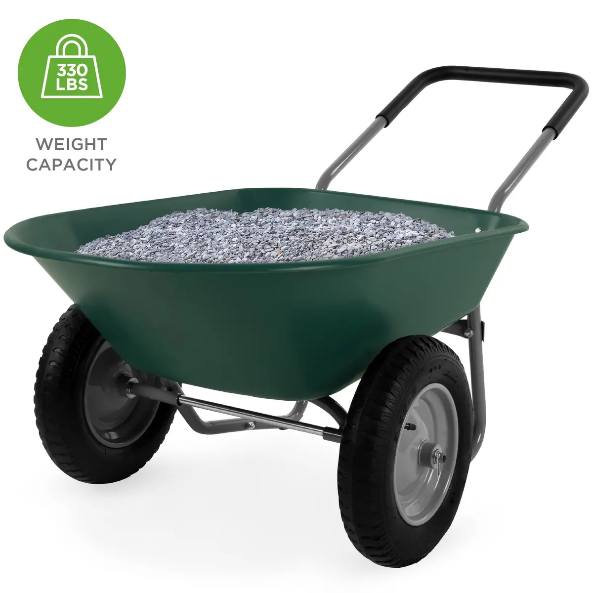 Dual-Wheel Wheelbarrow Garden Cart 1