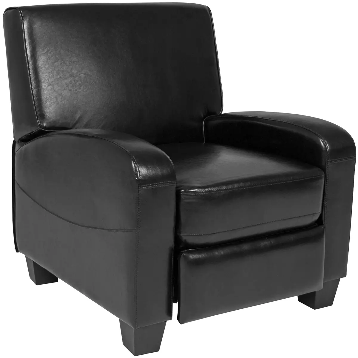 Faux Leather Recliner Chair - Black 1