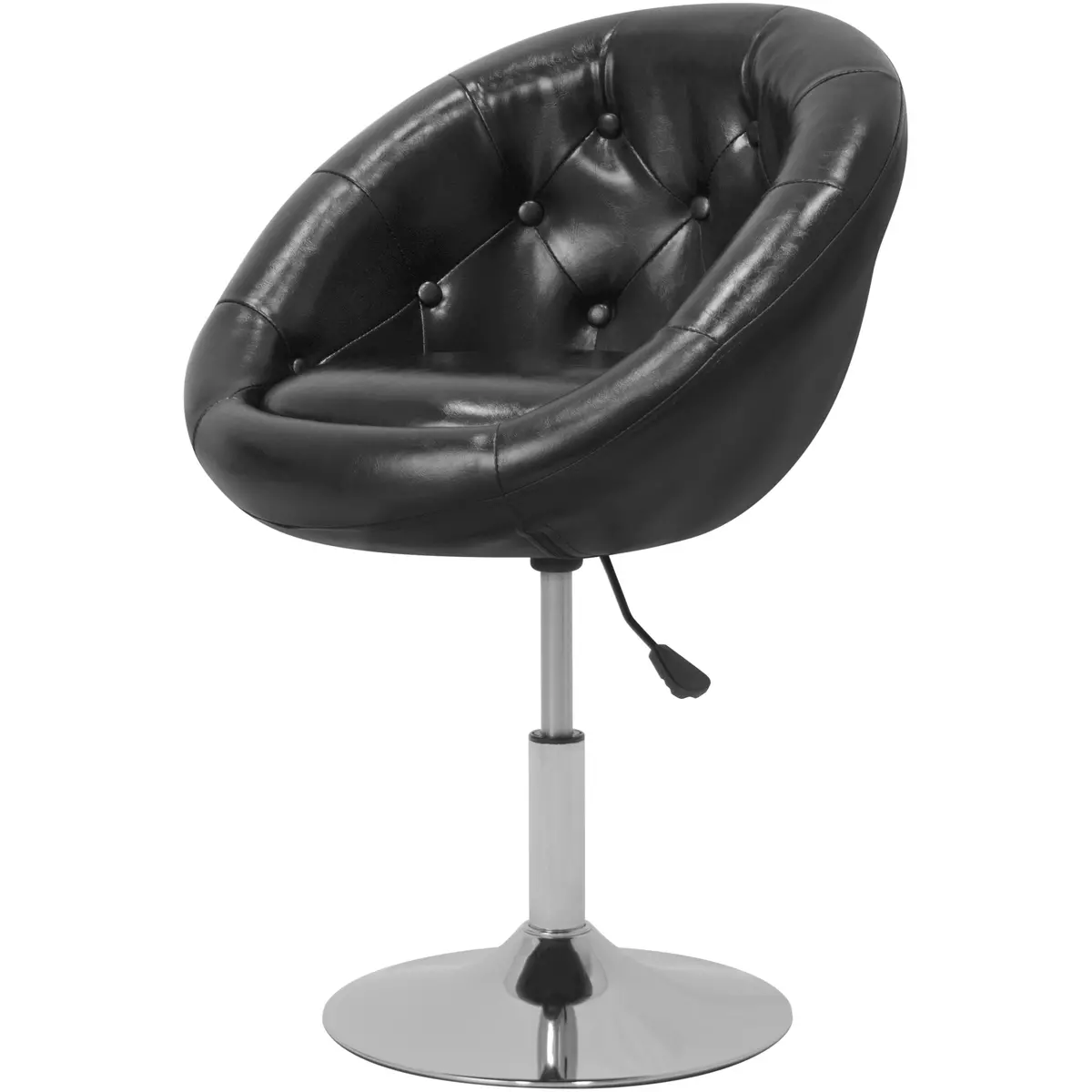 Adjustable Tufted Round Swivel Accent Chair 1