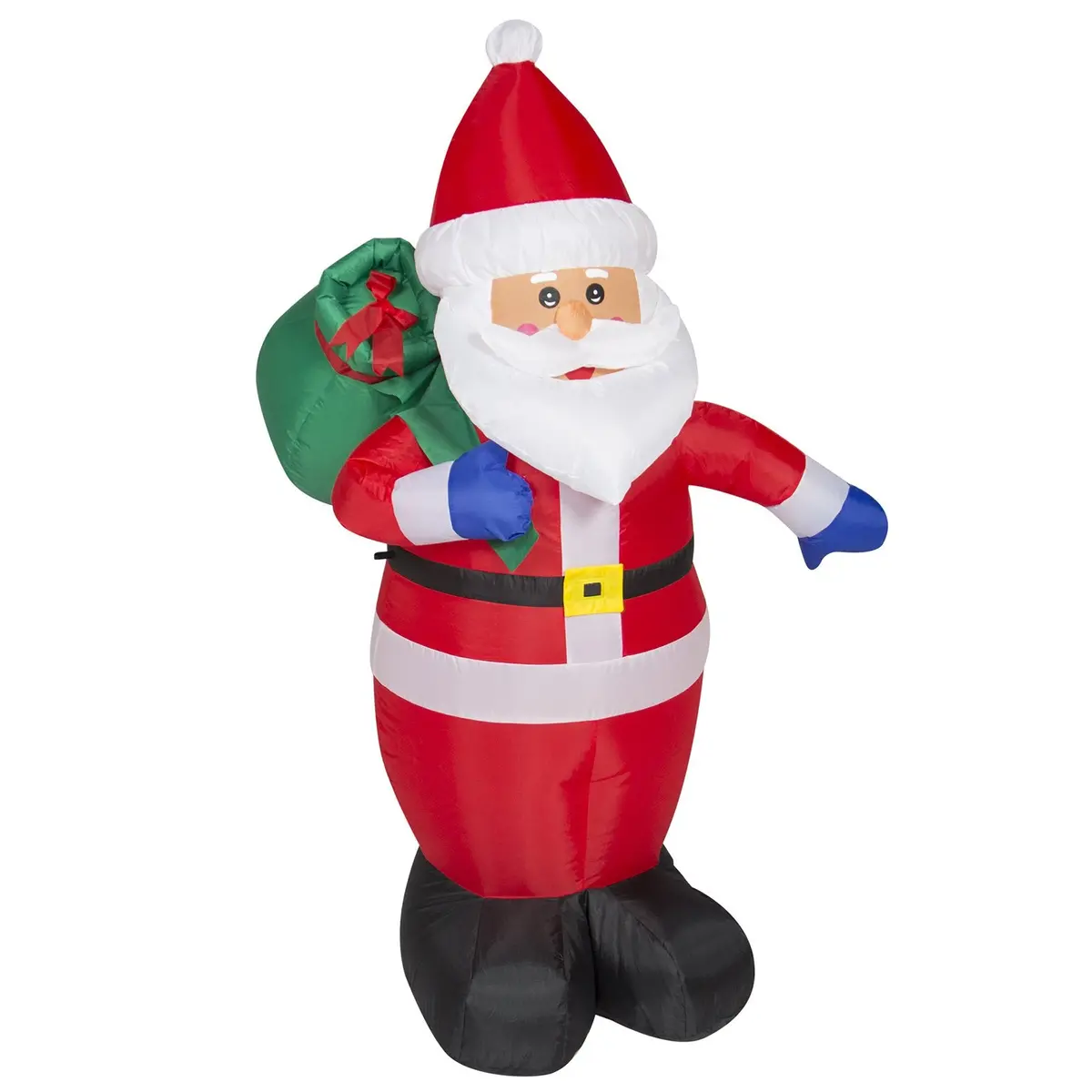 4Ft Pre-Lit Inflatable Santa Claus Holiday Decor W/ Blower, Lights - Red 1