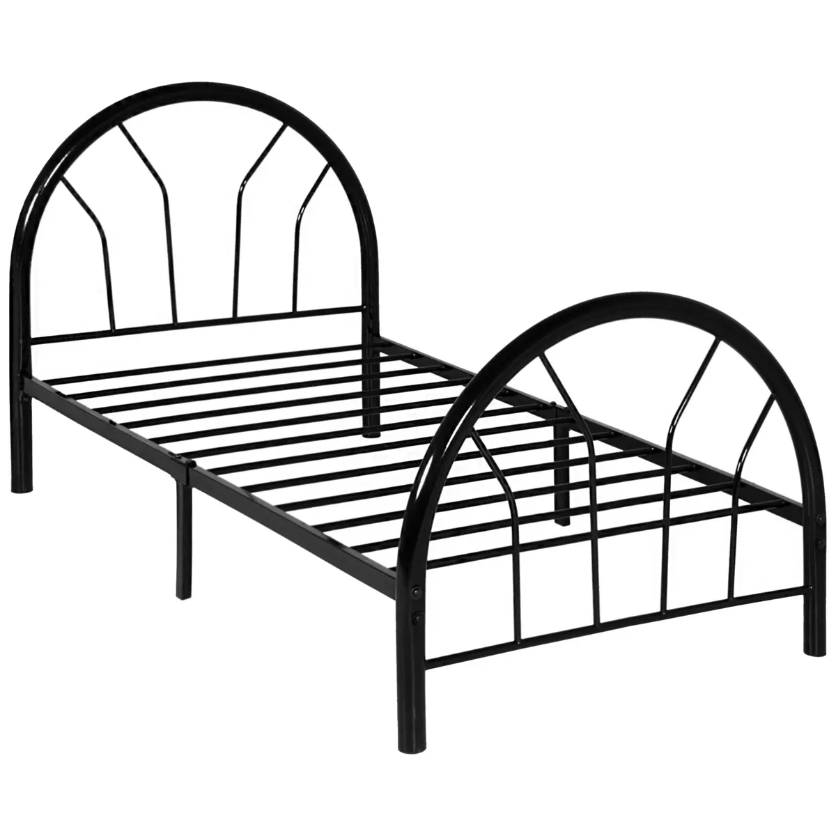Twin Metal Bed Frame W/ Headboard, Footboard - Black 1