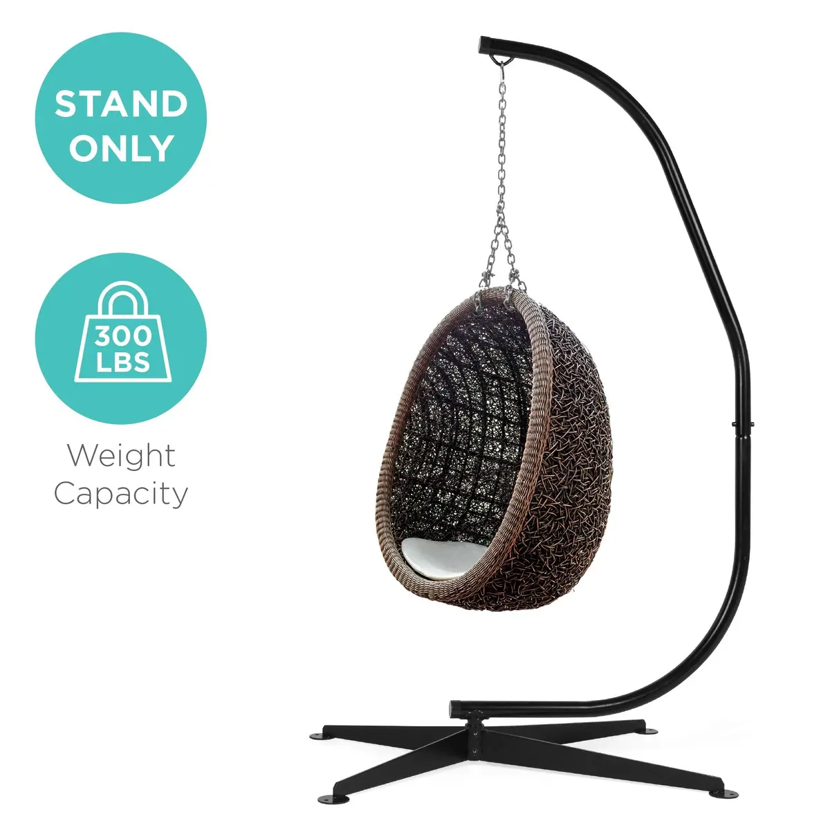 Curved Hanging Hammock C-Stand W/ Steel Frame, Weather-Resistant Finish 1