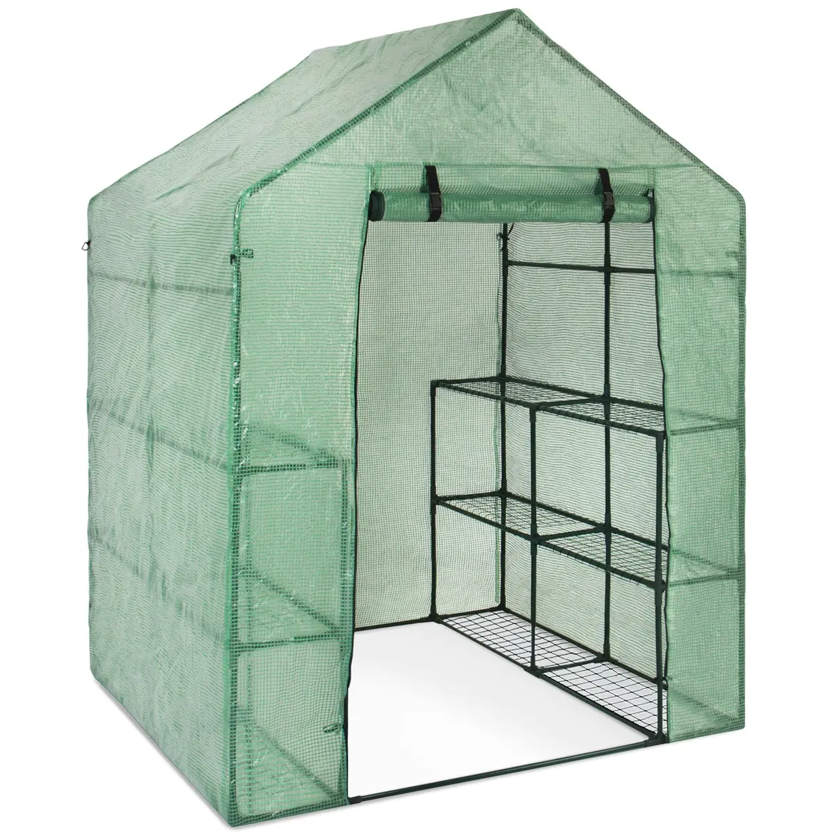 3-Tier 12-Shelf Outdoor Mini Greenhouse - Green 1