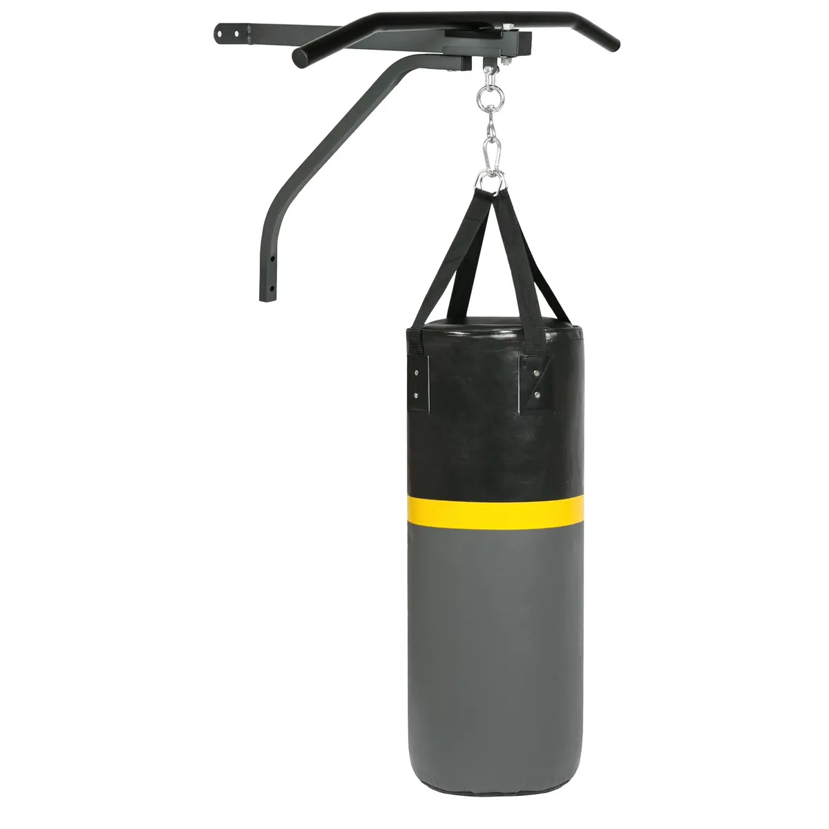 52Lb Hanging Heavy Punching Bag W/ Wall-Mount Rack, Pull Up Bar 1