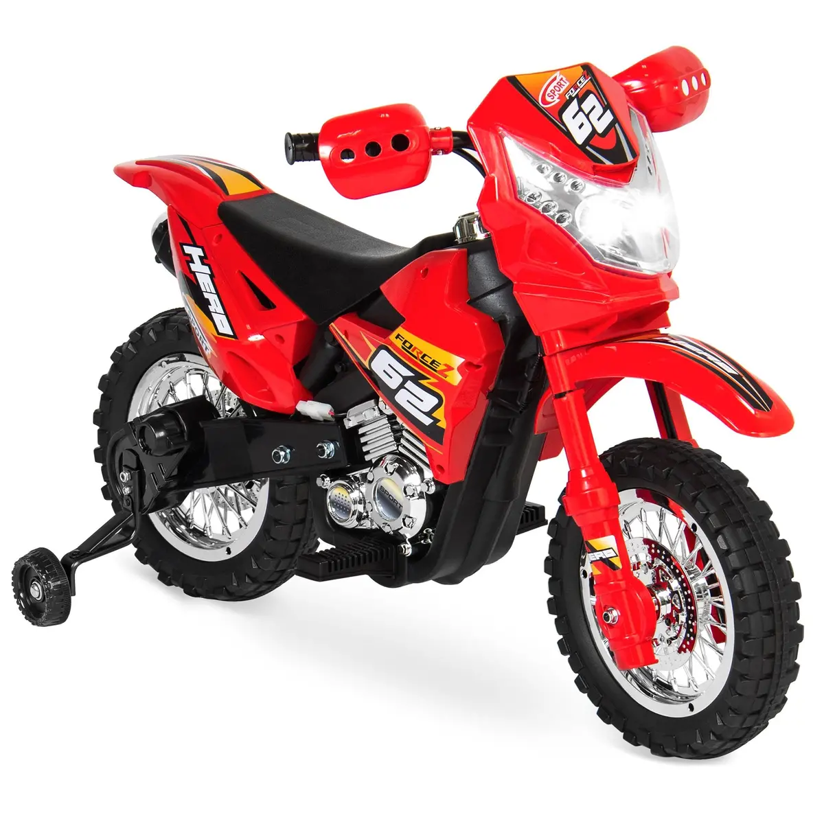 6V Kids Electric Ride-On Motorcycle Toy W/ Training Wheels, Lights, Music 2