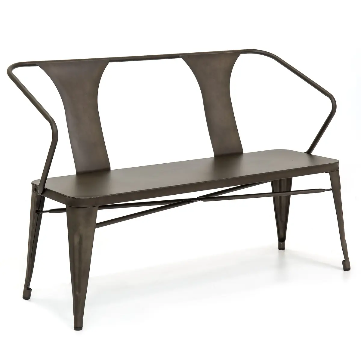 2-Person Industrial Vintage Metal Bench 1