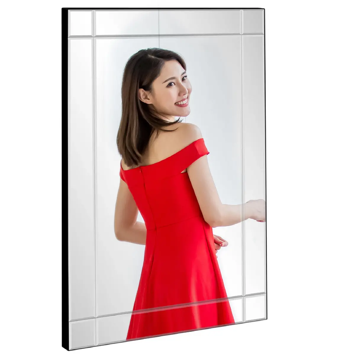 36X24in Modern Decorative Rectangular Frameless Wall Mirror 1