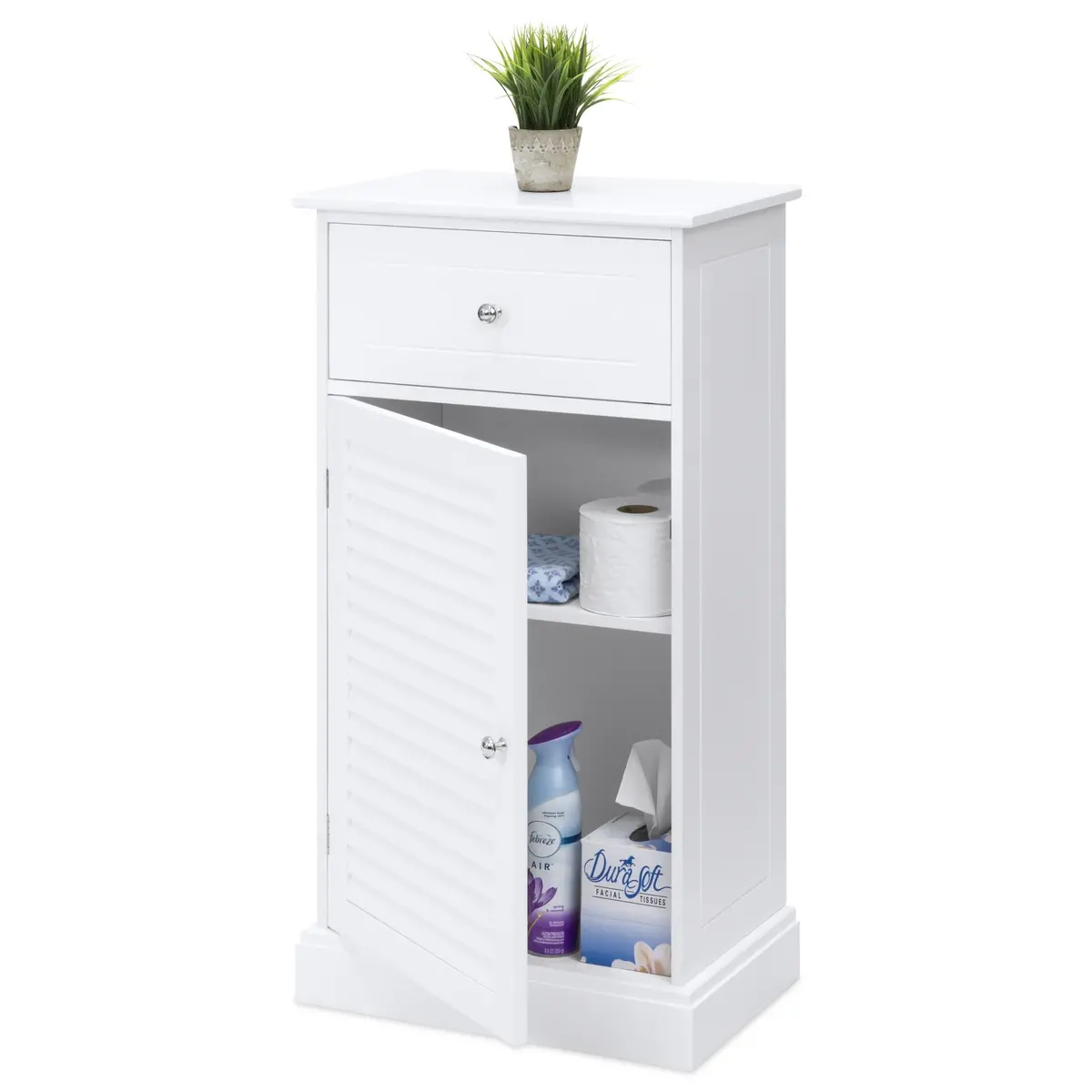 Bathroom Floor Storage Cabinet For Linens And Toiletries 1