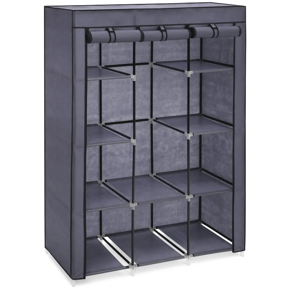 10-Shelf Portable Fabric Wardrobe Closet Storage W/ Waterproof Cover 1