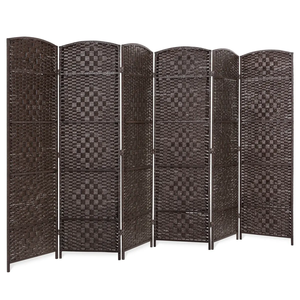 6Ft Tall 6-Panel Diamond Weave Folding Room Divider Privacy Screen 1