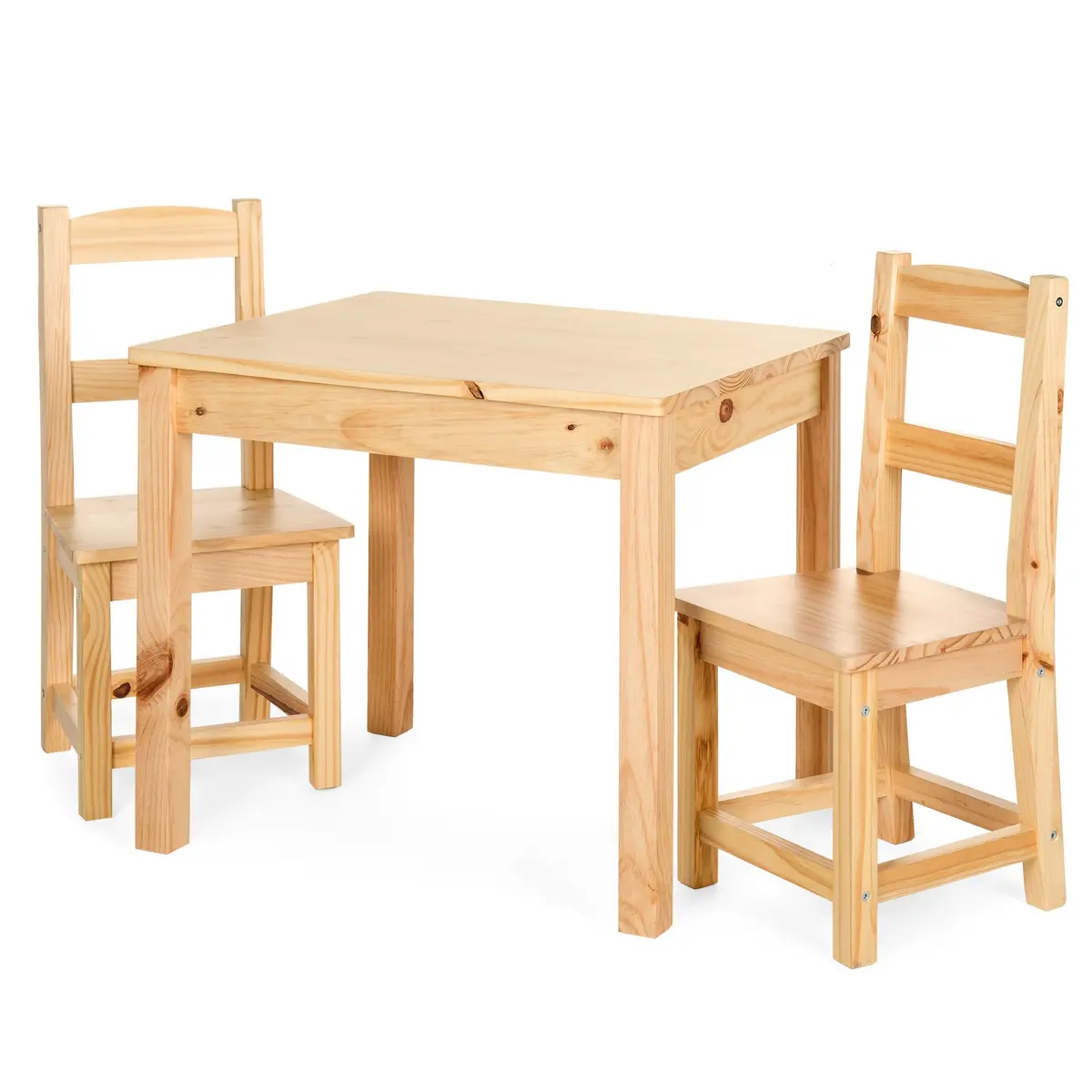 3-Piece Kids Wooden Activity Table Furniture Set W/ 2 Chairs 1