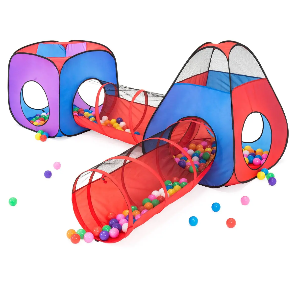 4-In-1 Kids Multicolor Ball Pit Tent Play Set W/ 200 Balls, Storage Bag 1