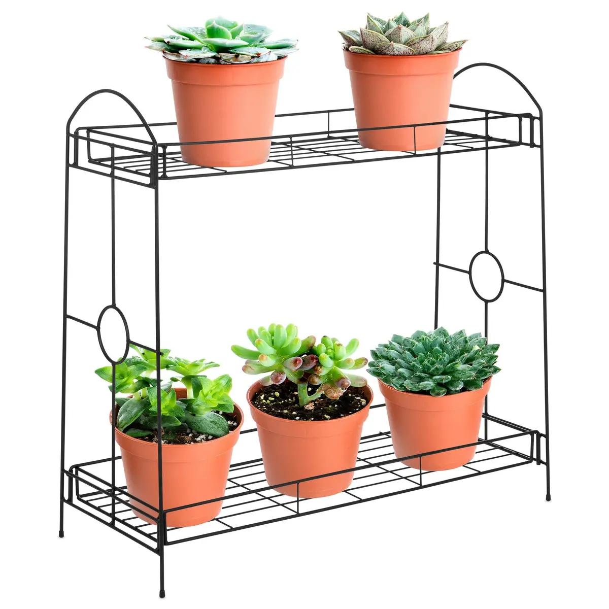 32In 2-Tier Metal Plant Stand Shelf 1