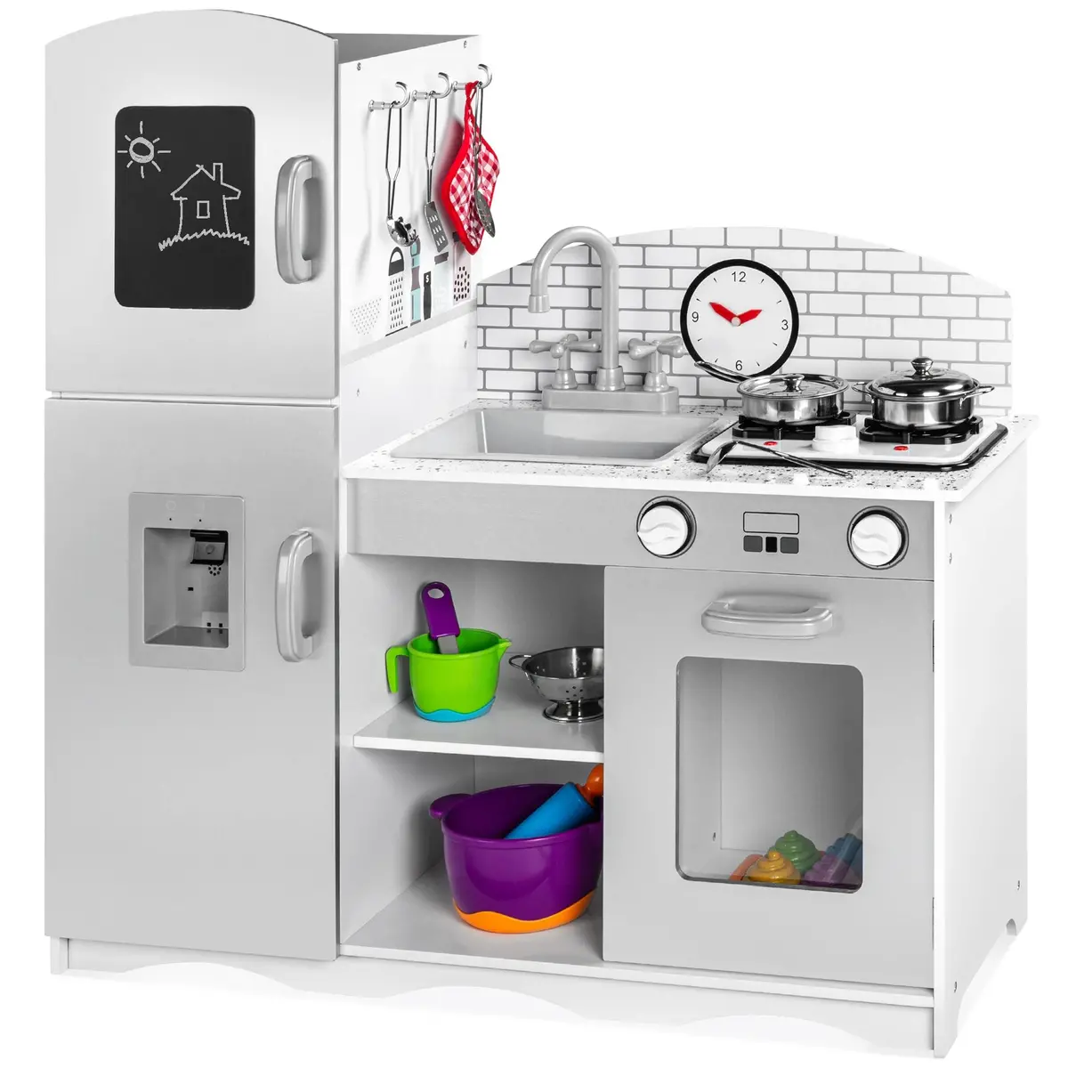 Kids Pretend Play Kitchen Cook Toy Set W/ Sounds, Accessories 1