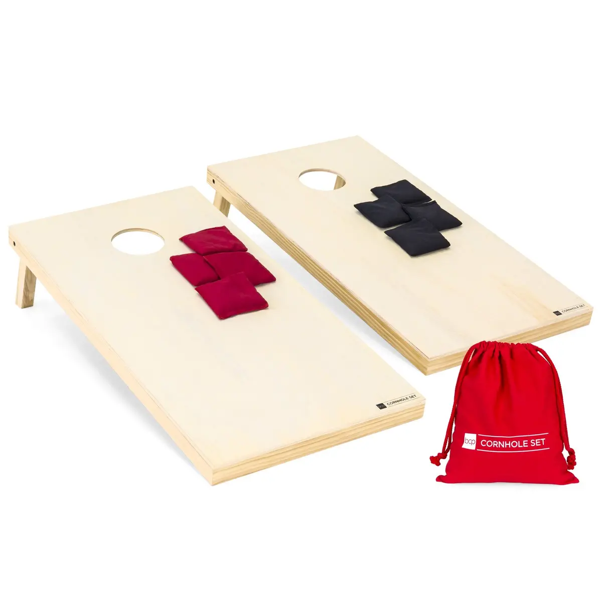 4X2ft Full Size Solid Wood Cornhole Set W/ 8 Bean Bags, Carry Bag 1