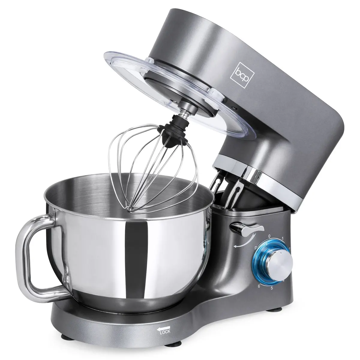 660W 6-Speed 6.3Qt Stainless Steel Kitchen Stand Mixer W/ 3 Attachments 2