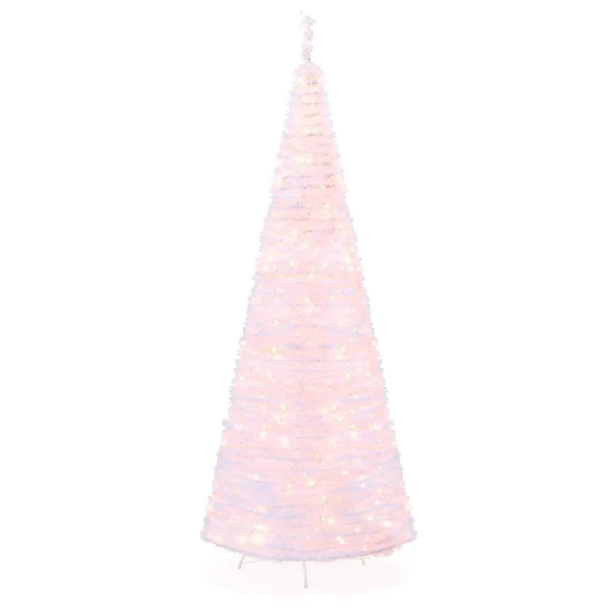 7.5Ft Pre-Lit Pop-Up Artificial Christmas Tree W/ 450 Lights, Stand 1
