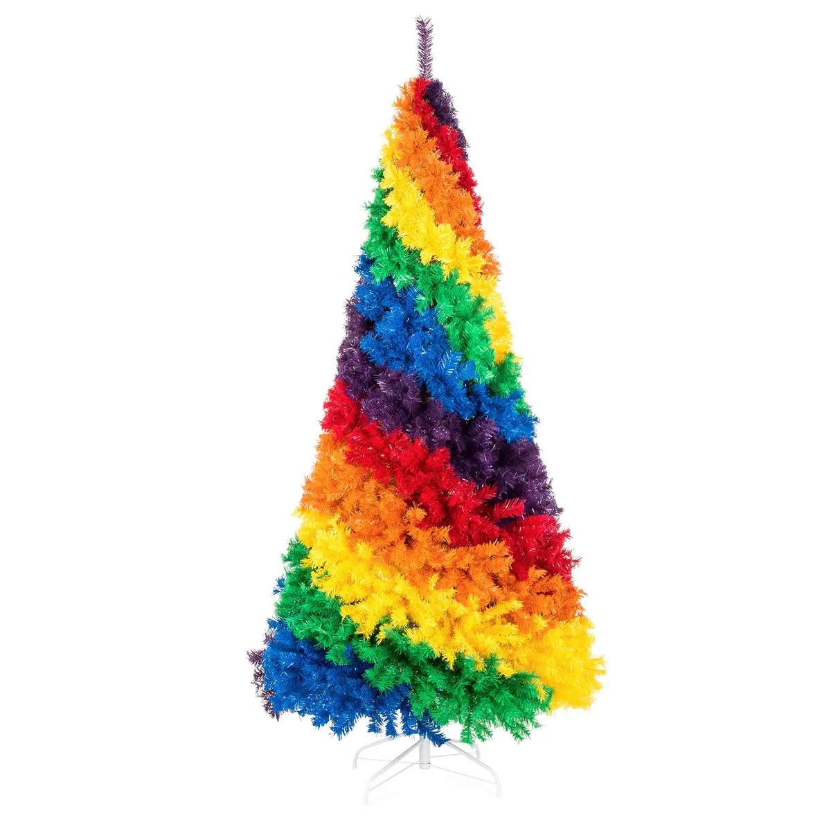 7Ft Artificial Rainbow Full Fir Christmas Tree Holiday Decor W/ Metal Stand 1
