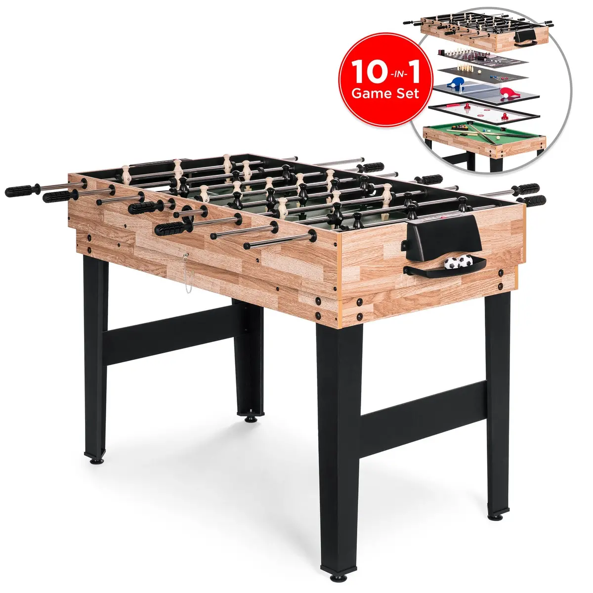 2X4ft 10-In-1 Combo Game Table Set W/ Billiards, Foosball, Ping Pong, & More 1