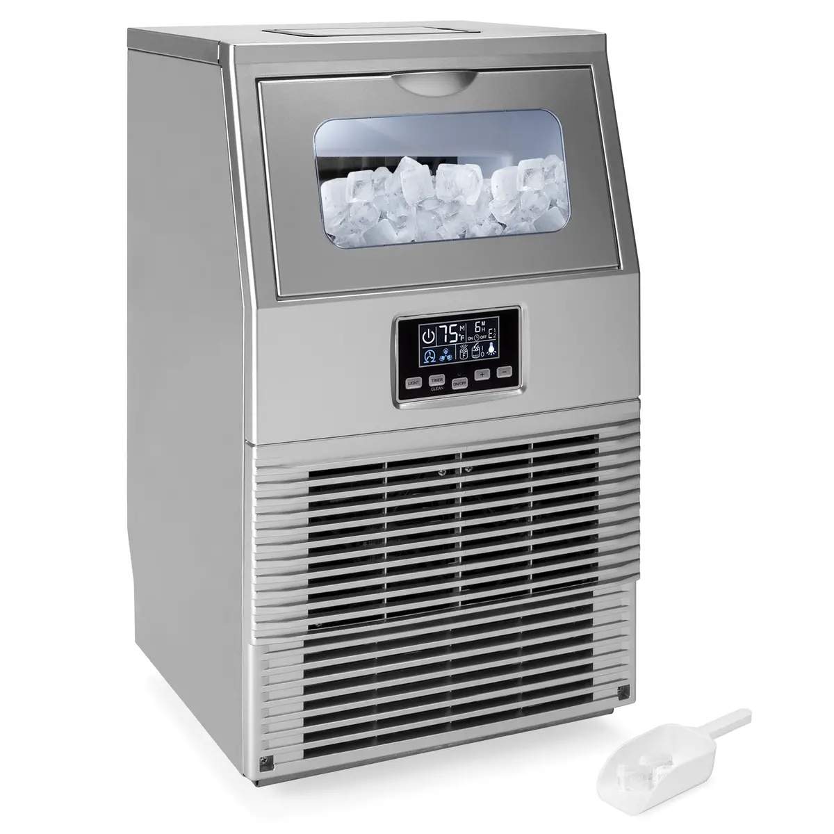 66Lb/24Hr Automatic Portable Stainless-Steel Ice Maker Machine W/ Ice Scoop 1