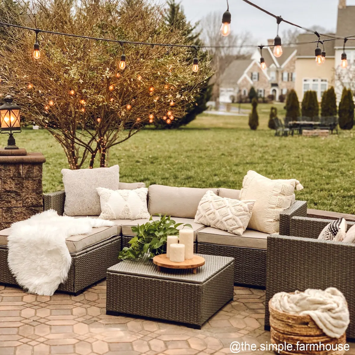 6-Piece Outdoor Wicker Patio Sectional Set W/ Storage, 2 Pillows, Cover 1
