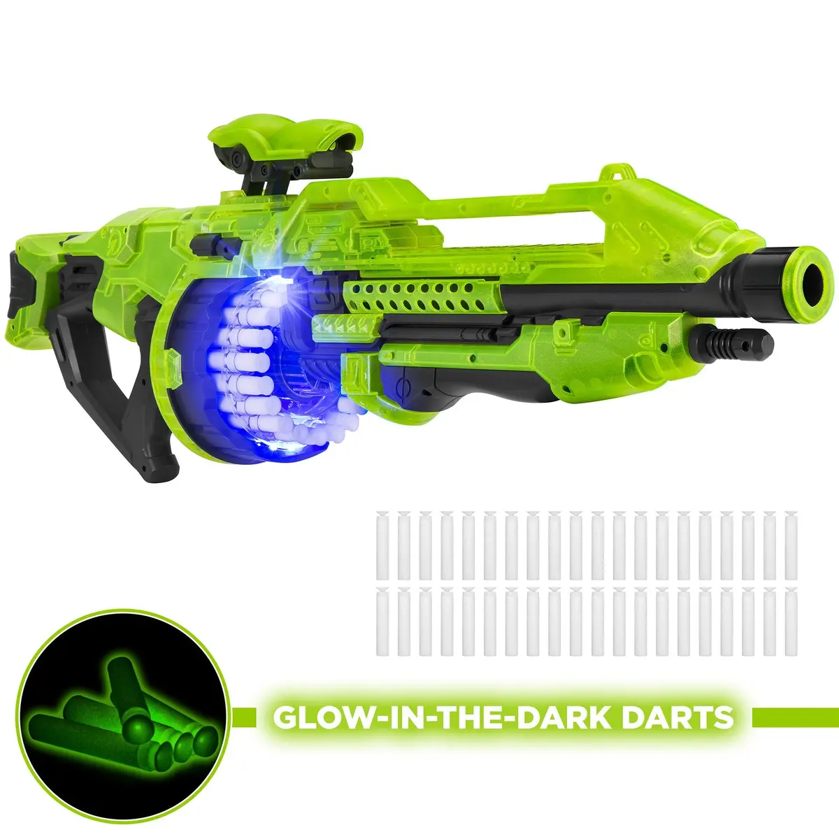 Electric Foam Dart Alien Blaster Toy W/ 40 Glow-In-The-Dark Darts 1