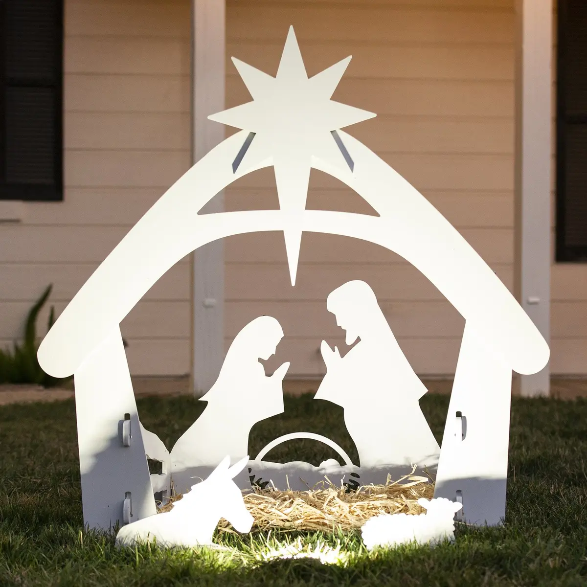 4Ft Christmas Nativity Scene Yard Decoration W/ Water Resistant Pvc 1